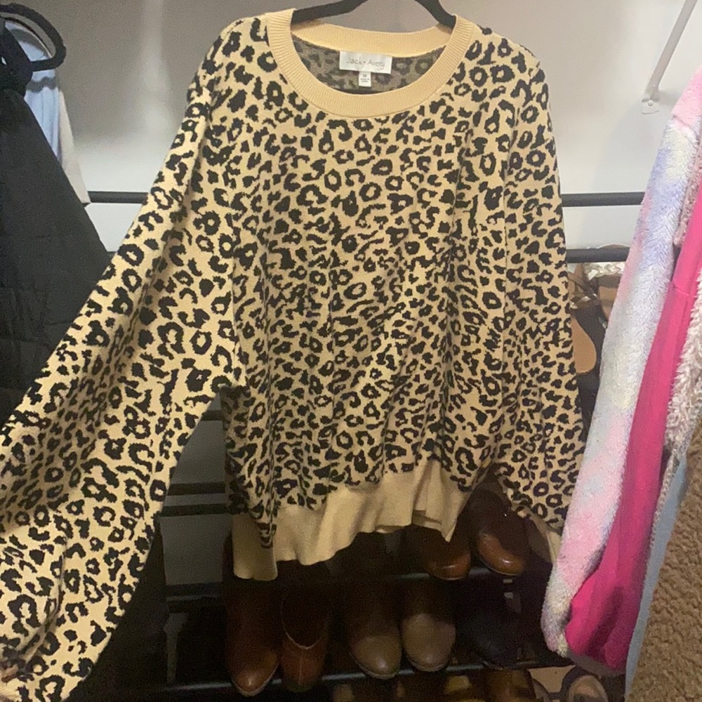 Plus size cheetah sweater